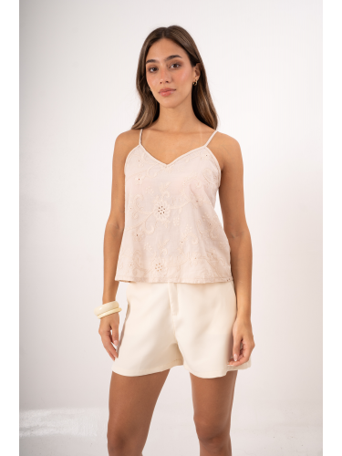 Musculosa de broderie evasé...