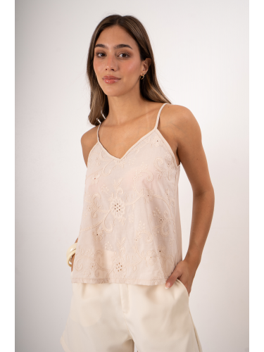 Musculosa de broderie evasé...