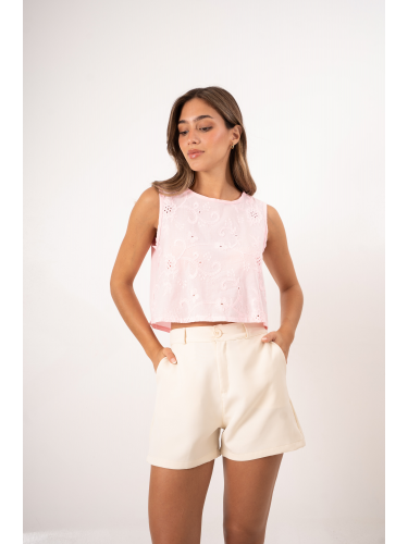 Musculosa de broderie con...