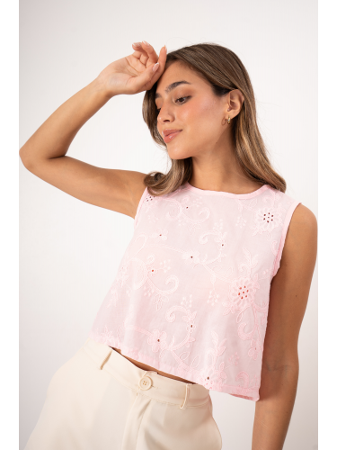Musculosa de broderie con...