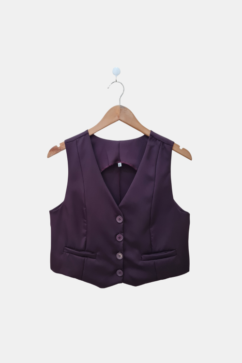 Chaleco sastrero con bolsillos falsos y 4 botones