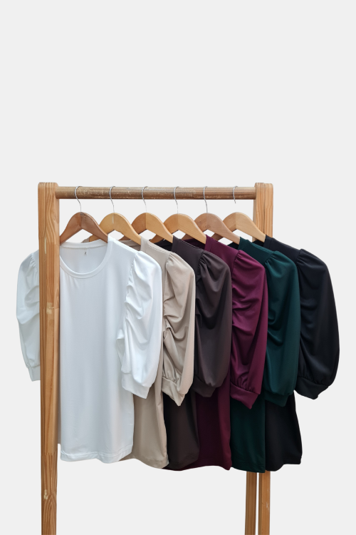 Remera de modal soft manga tabla al codo y puños