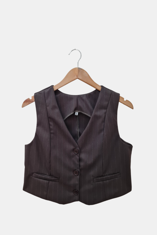 Chaleco sastrero diplomático con bolsillos falsos y botones