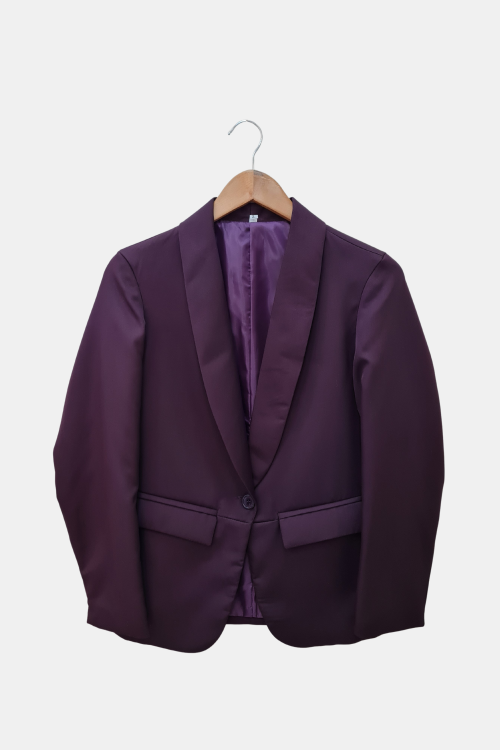 Blazer sastrero smoking entallado, forrado y bolsillos