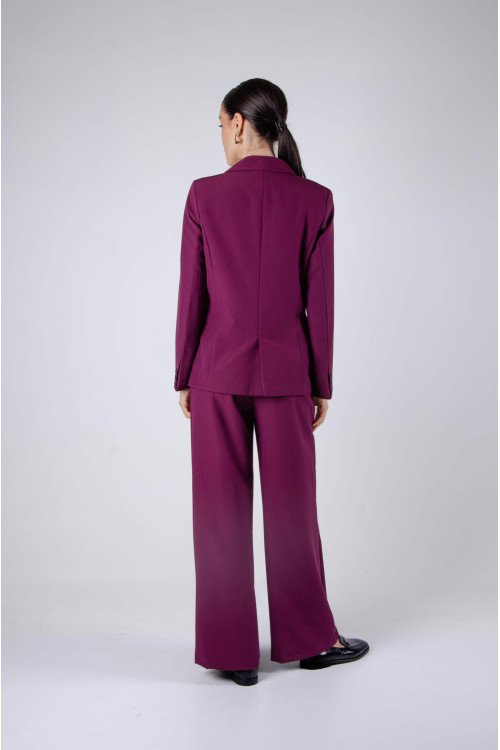 Blazer sastrero premium clásico forrado con hombreras, bolsillos y tajo