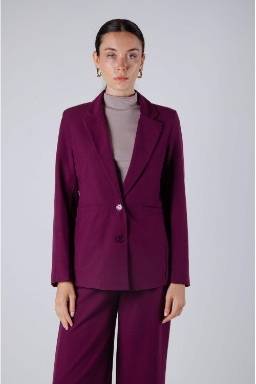 Blazer sastrero premium clásico forrado con hombreras, bolsillos y tajo