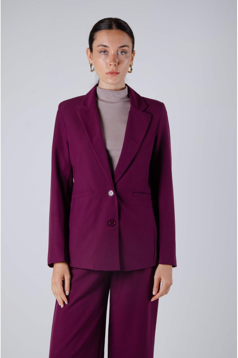 Blazer sastrero premium clásico forrado con hombreras, bolsillos y tajo