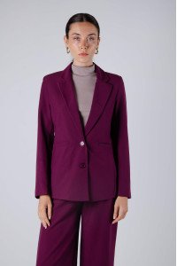 Blazer sastrero premium clásico forrado con hombreras, bolsillos y tajo