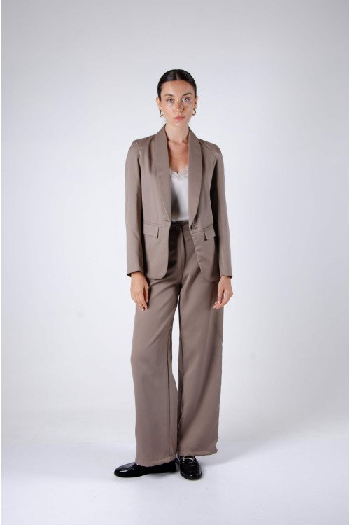 Blazer sastrero smoking entallado, forrado y bolsillos