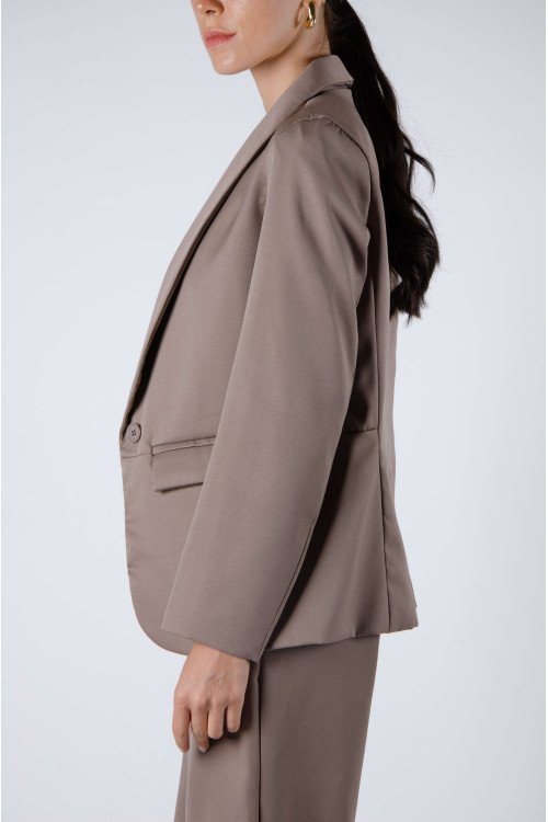 Blazer sastrero smoking entallado, forrado y bolsillos