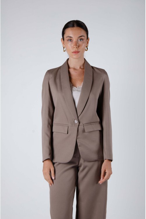 Blazer sastrero smoking entallado, forrado y bolsillos