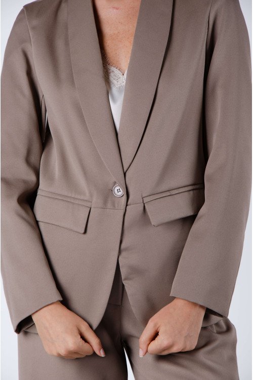 Blazer sastrero smoking entallado, forrado y bolsillos