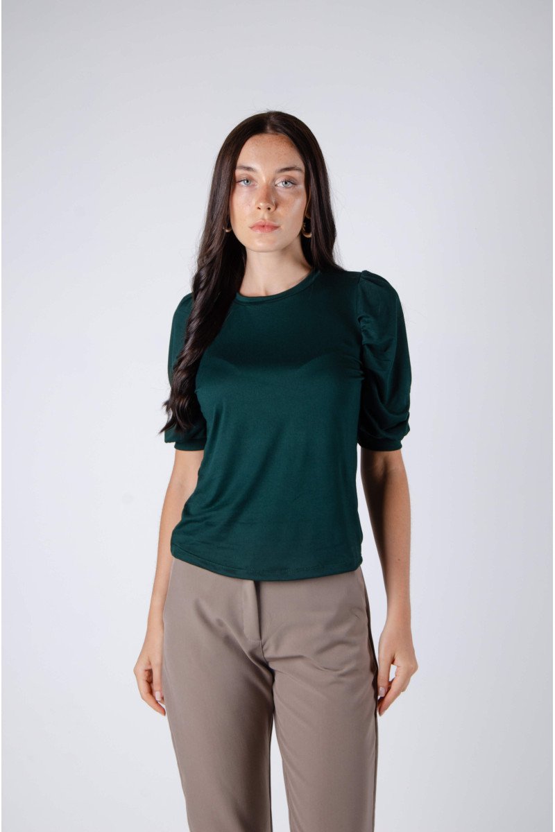 Remera de modal soft manga tabla al codo y puños