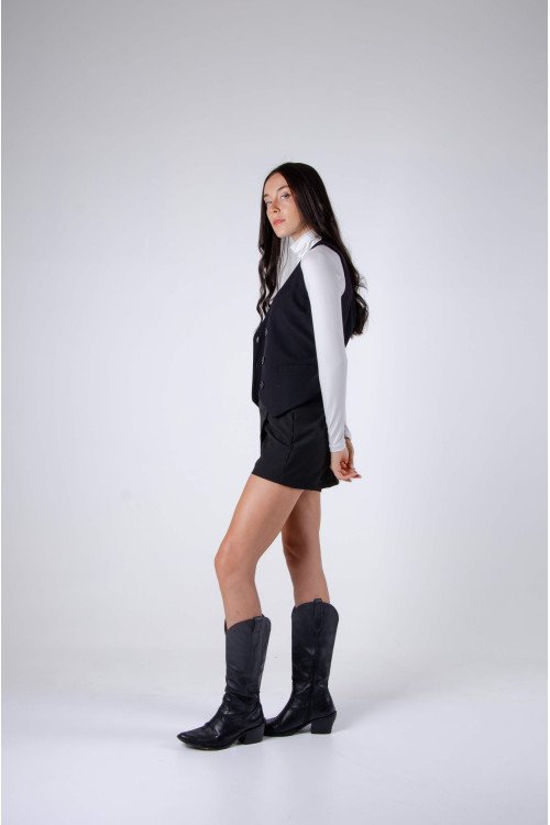 Chaleco sastrero premium forrado con tiras, hebilla y bolsillos