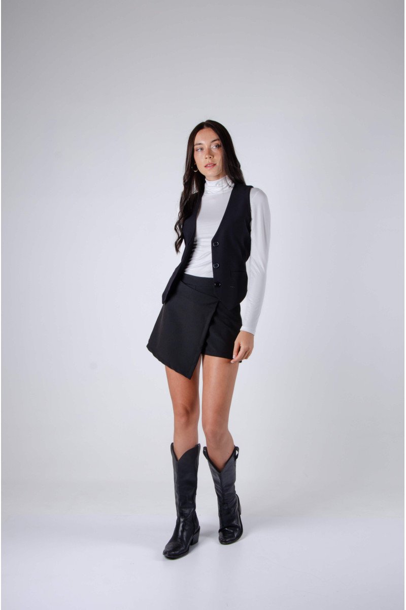 Chaleco sastrero premium forrado con tiras, hebilla y bolsillos