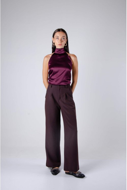 Palazo sastrero premium ancho con pinzas, elástico, pasacintos y bolsillos