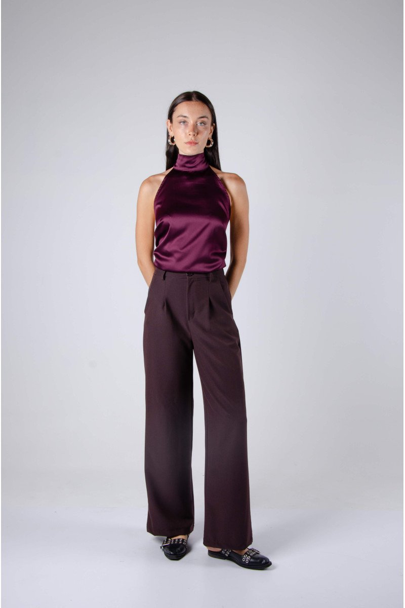 Palazo sastrero premium ancho con pinzas, elástico, pasacintos y bolsillos