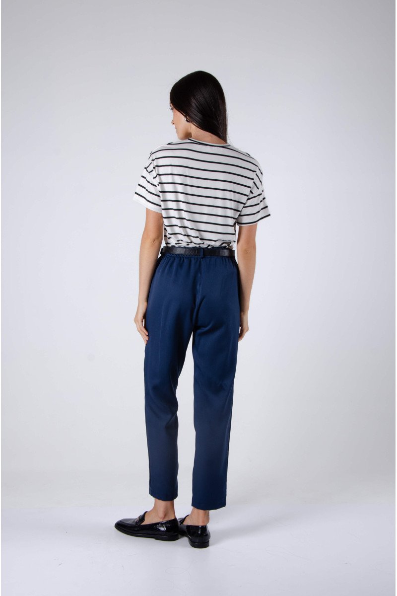 Pantalón sastrero con elástico, pasacintos y bolsillos