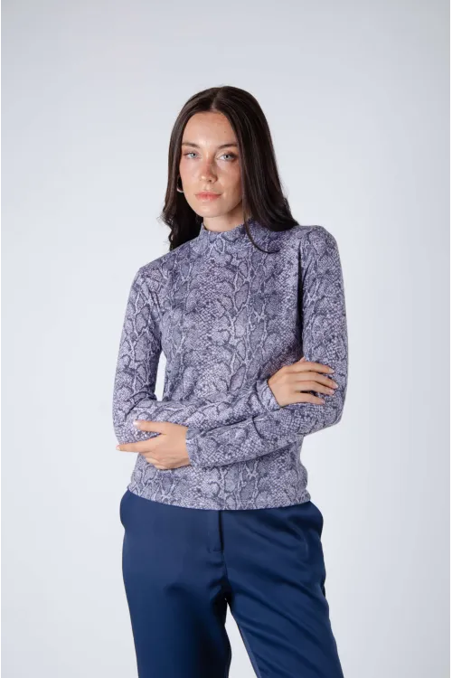 Media polera de lanilla animal print