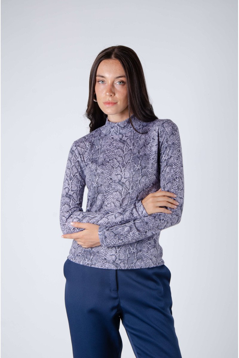 Media polera de lanilla animal print