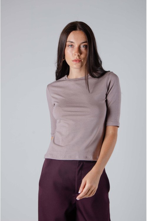 Remera de tejido de punto manga 3/4 anatómica