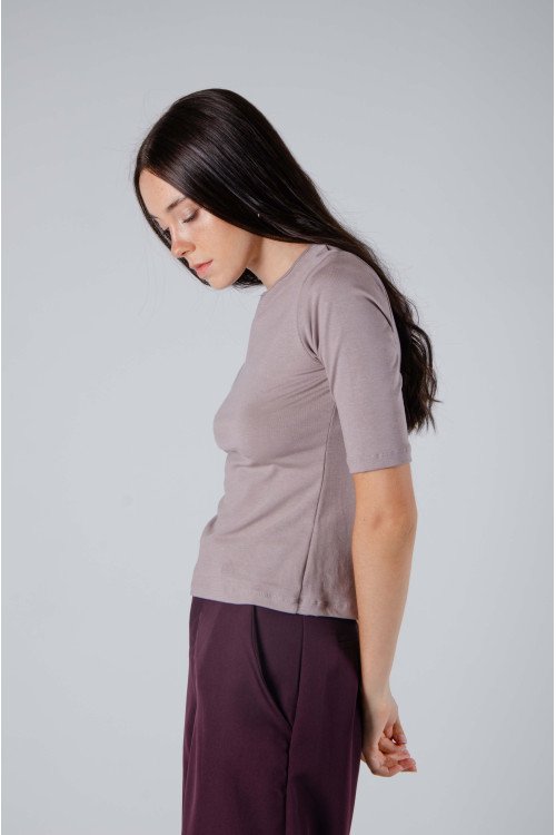 Remera de tejido de punto manga 3/4 anatómica