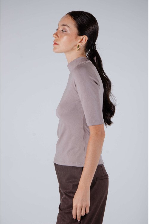 Media polera de tejido de punto manga 3/4 anatómica