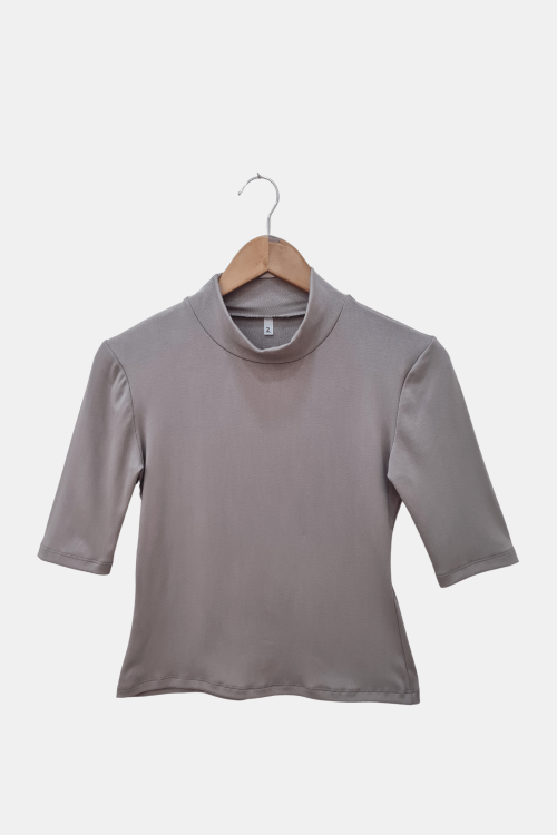 Media polera de tejido de punto manga 3/4 anatómica