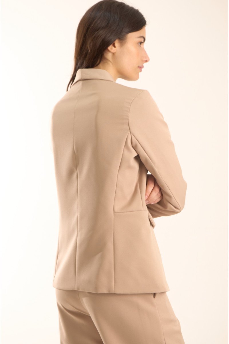 Blazer sastrero smoking entallado, forrado y bolsillos