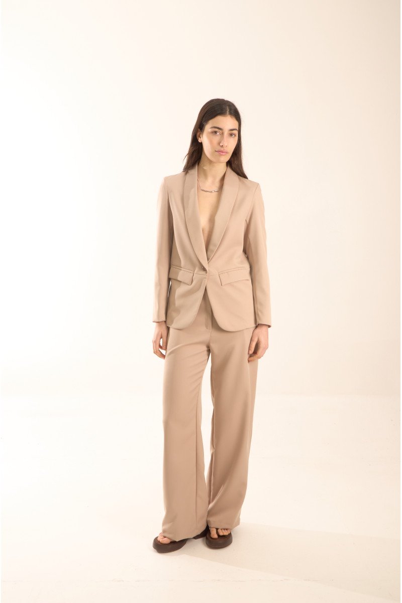 Blazer sastrero smoking entallado, forrado y bolsillos