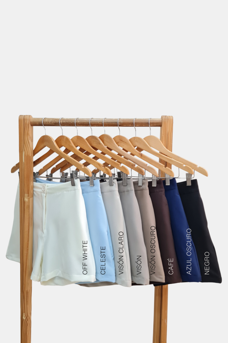 Short sastrero premium con pinzas traseras y bolsillos